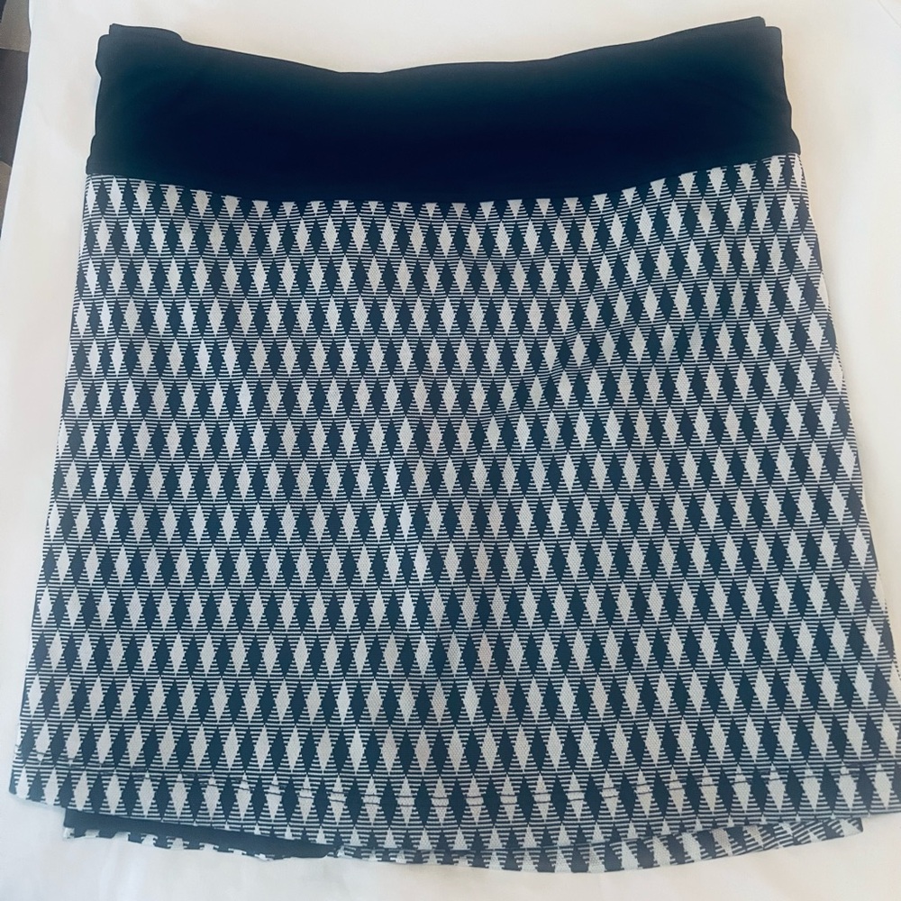 Fila Blue and White Geometric Mini Skort
